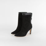 Manolo Blahnik Black Suede Heeled Ankle Boots