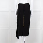 Roland Mouret Black Gold Zip Midi Skirt