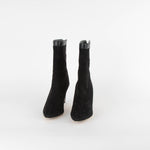 Manolo Blahnik Black Suede Heeled Ankle Boots
