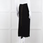 Roland Mouret Black Gold Zip Midi Skirt