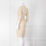 Diane Von Furstenberg Gold Lurex Long Belted Cardigan