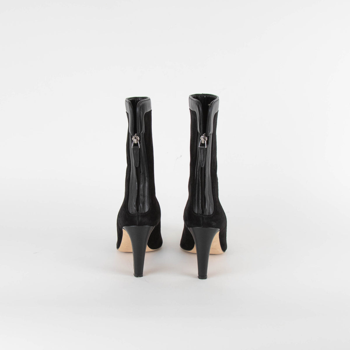 Manolo Blahnik Black Suede Heeled Ankle Boots