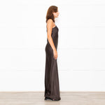 Nili Lotan Brown Satin Sleeveless Slip Dress