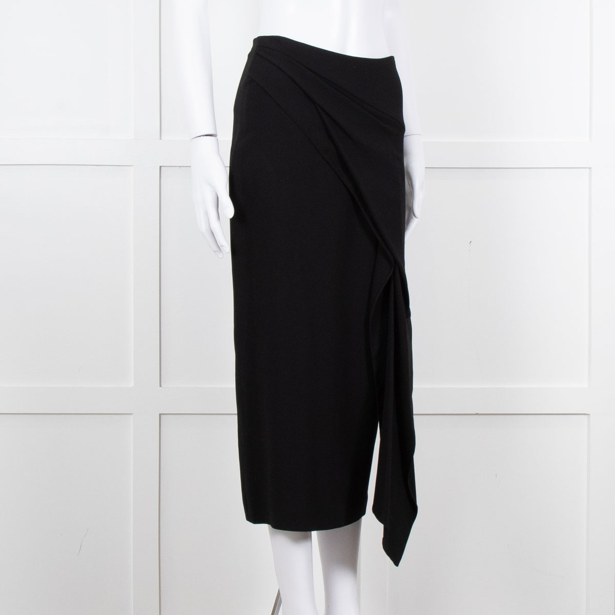 Roland Mouret Black Gold Zip Midi Skirt