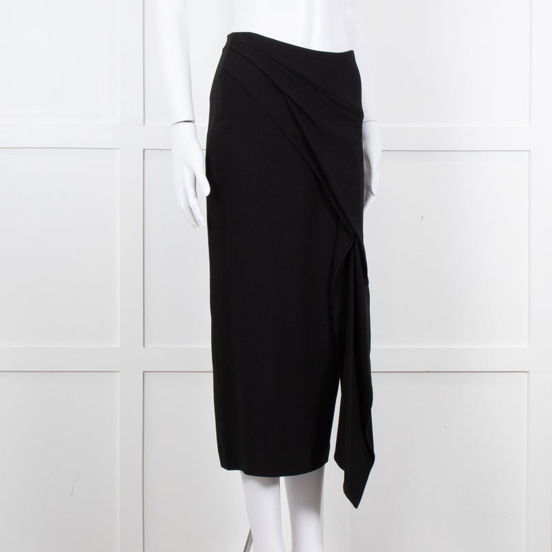 Roland Mouret Black Gold Zip Midi Skirt