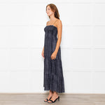 Hansine Grey Snake Skin Print Sleeveless Dress