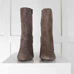 Barney's  Grey Wedge Suede Ankle Boots