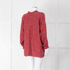Zadig & Voltaire Red Floral Frill Trim Long Sleeve Top