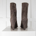 Barney's  Grey Wedge Suede Ankle Boots