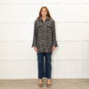 The Kooples Black Tweed  Leather Trim Overshirt Jacket