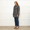 The Kooples Black Tweed  Leather Trim Overshirt Jacket