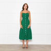 Nation Los Angeles Green Linen Button Up Sleeveless Dress