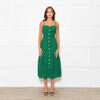 Nation Los Angeles Green Linen Button Up Sleeveless Dress