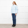 Prada Pale Blue Puffer Jacket with Zip Off Sleeves