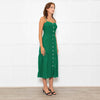 Nation Los Angeles Green Linen Button Up Sleeveless Dress
