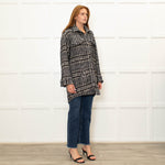 The Kooples Black Tweed  Leather Trim Overshirt Jacket
