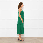 Nation Los Angeles Green Linen Button Up Sleeveless Dress