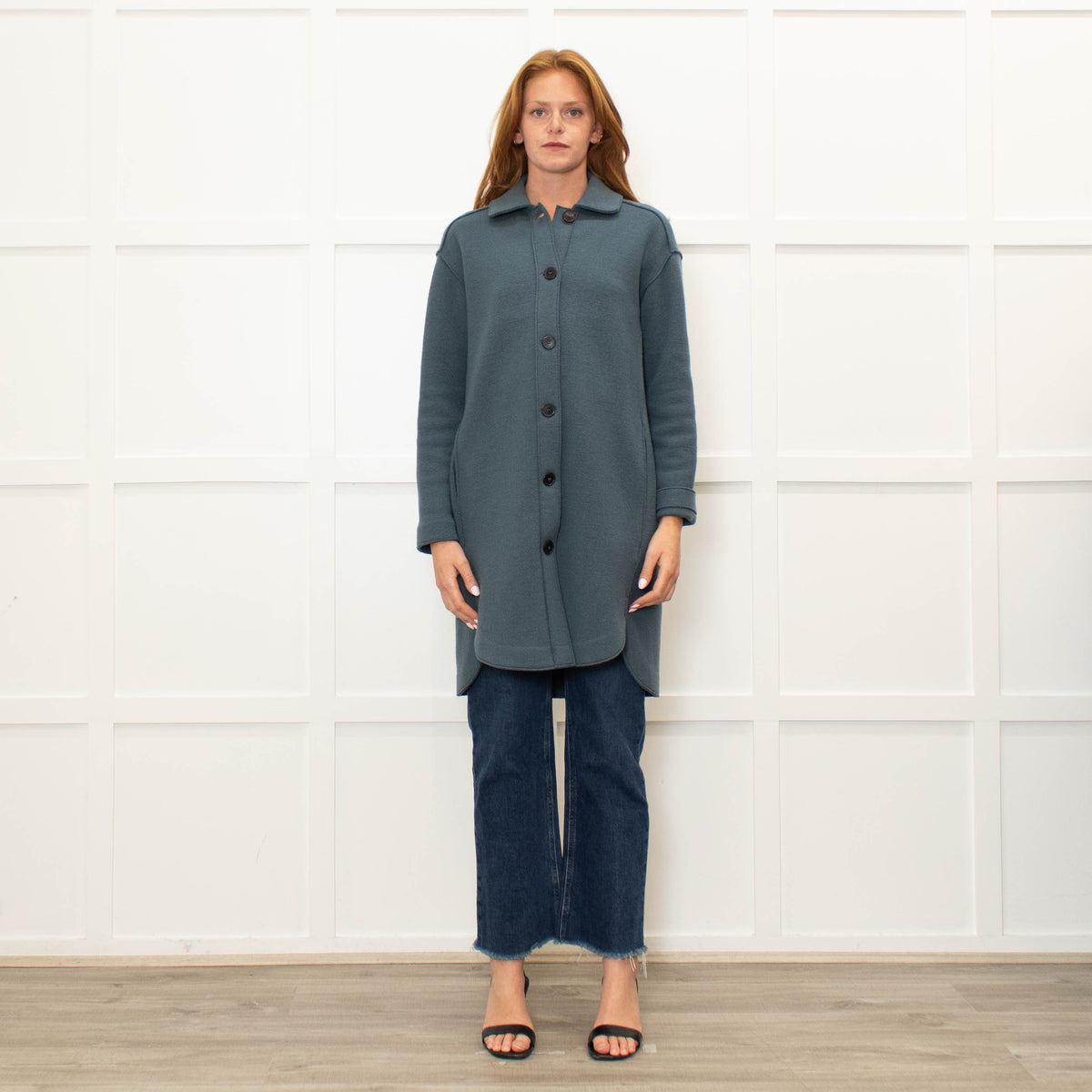 Rosso35 Petrol Blue Knit Coat