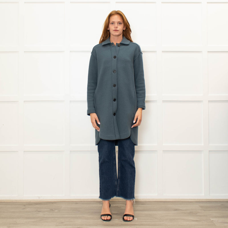 Rosso35 Petrol Blue Knit Coat