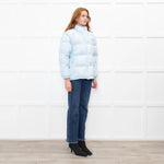 Prada Pale Blue Puffer Jacket with Zip Off Sleeves