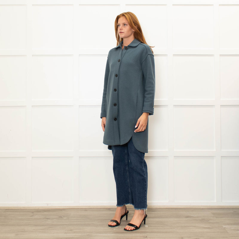 Rosso35 Petrol Blue Knit Coat