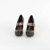 Bottega Veneta Mocca Brown Satin Lizard Leather Trim Heeled Shoes