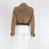 Burberry Prorsum Brown Distressed Leather Biker Jacket