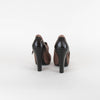 Bottega Veneta Mocca Brown Satin Lizard Leather Trim Heeled Shoes