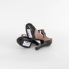 Bottega Veneta Mocca Brown Satin Lizard Leather Trim Heeled Shoes