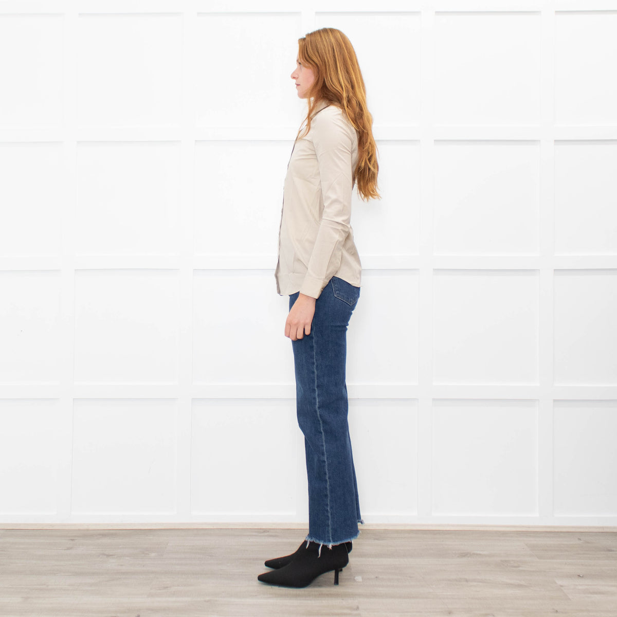 Burberry Beige Collared Shirt with Eyelet Detailing