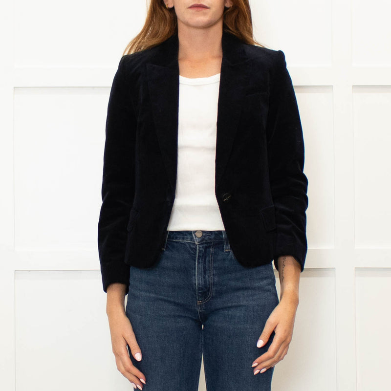 Cefinn Navy Blue Needlecord Blazer Jacket