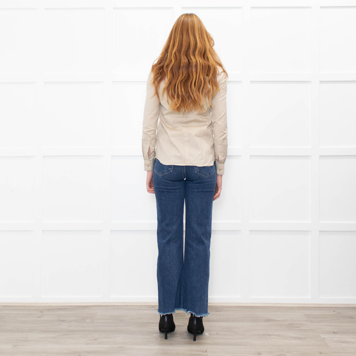 Burberry Beige Collared Shirt with Eyelet Detailing