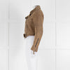 Burberry Prorsum Brown Distressed Leather Biker Jacket