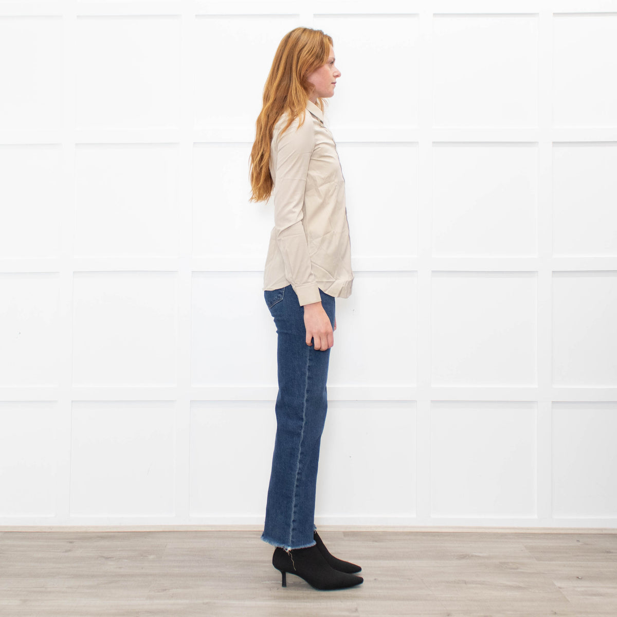 Burberry Beige Collared Shirt with Eyelet Detailing