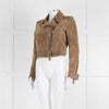 Burberry Prorsum Brown Distressed Leather Biker Jacket