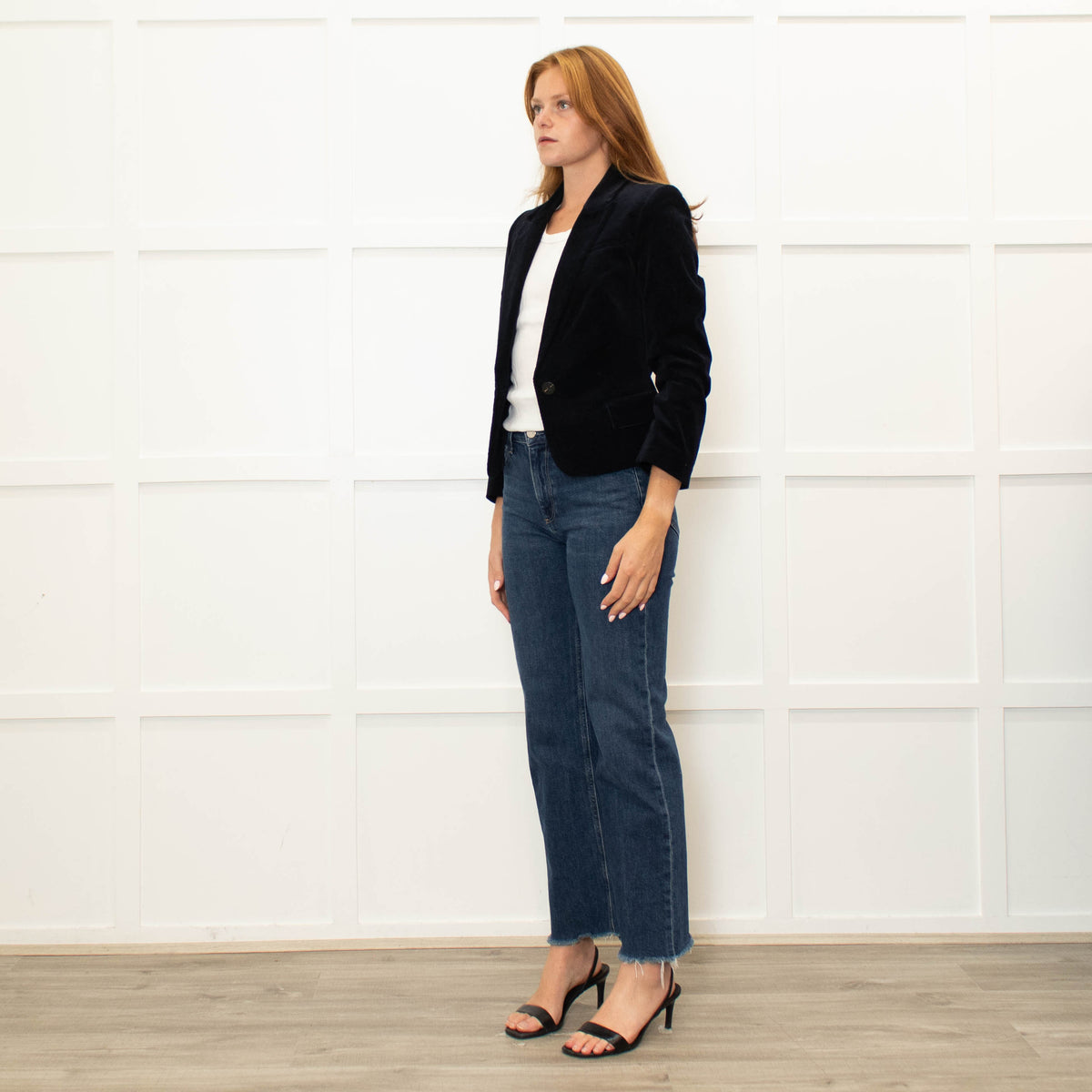 Cefinn Navy Blue Needlecord Blazer Jacket