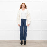 IRO Cream Cable Knit Open Cardigan