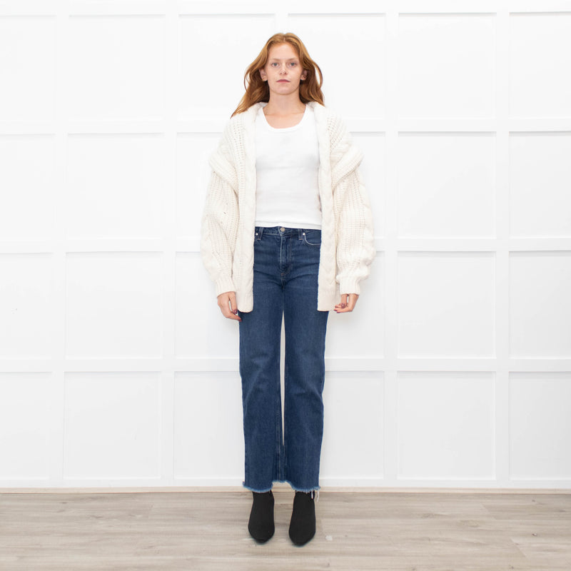 IRO Cream Cable Knit Open Cardigan