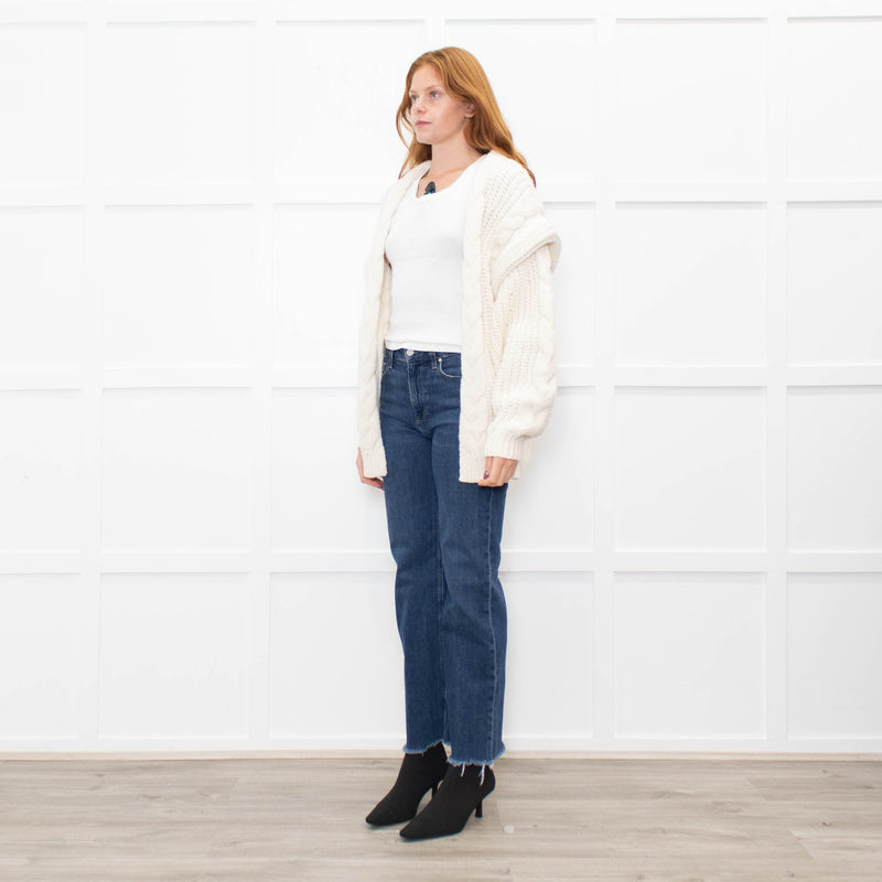 IRO Cream Cable Knit Open Cardigan