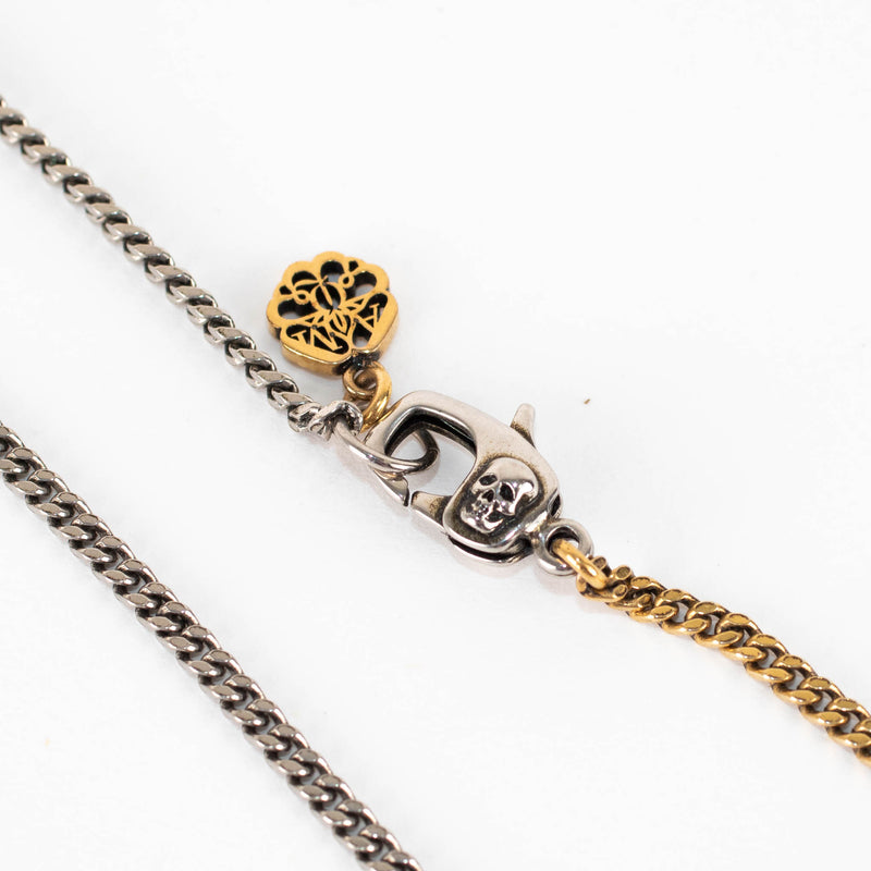 Alexander McQueen Skull Head Pendant Silver/Gold Chain