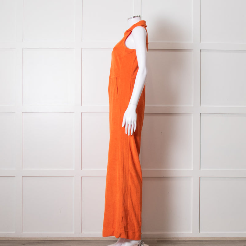 Me + Em Orange Towel Sleeveless Jumpsuit