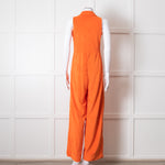 Me + Em Orange Towel Sleeveless Jumpsuit