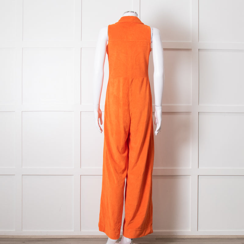 Me + Em Orange Towel Sleeveless Jumpsuit