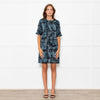 Missoni Blue Sparkle Knit Shift Dress With Added Ruffle On Sleeves