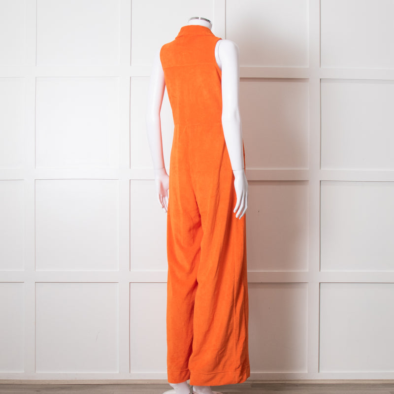 Me + Em Orange Towel Sleeveless Jumpsuit