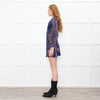 Self-Portrait Blue and Black Lace Long Sleeve Mini Dress