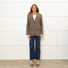 Weekend Max Mara Brown Beige Check Blazer Jacket
