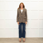 Weekend Max Mara Brown Beige Check Blazer Jacket