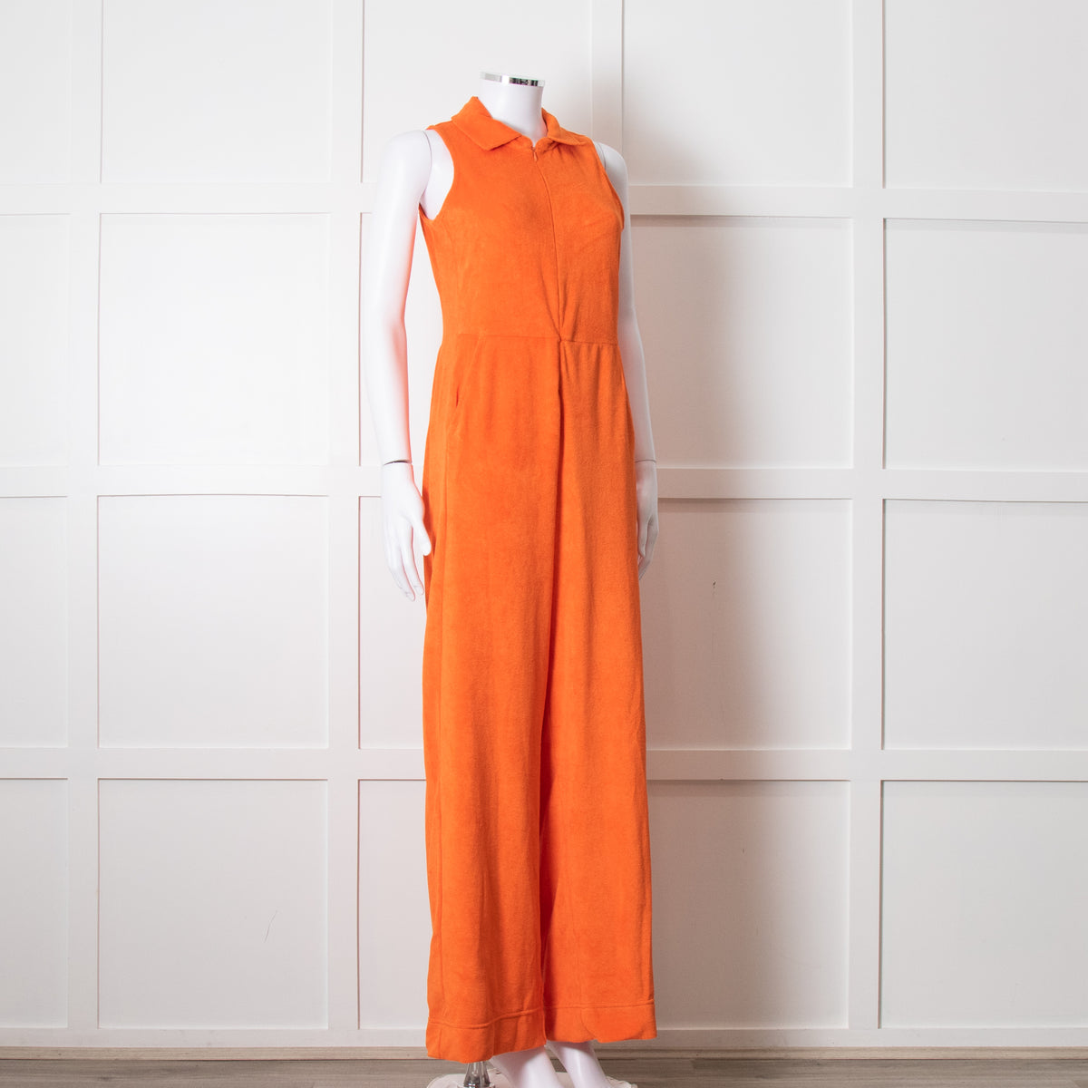 Me + Em Orange Towel Sleeveless Jumpsuit