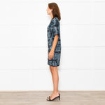 Missoni Blue Sparkle Knit Shift Dress With Added Ruffle On Sleeves